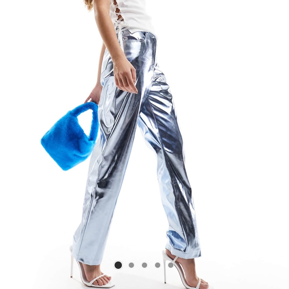 Amy Lynn Lupe Pants in Metallic Arctic Blue